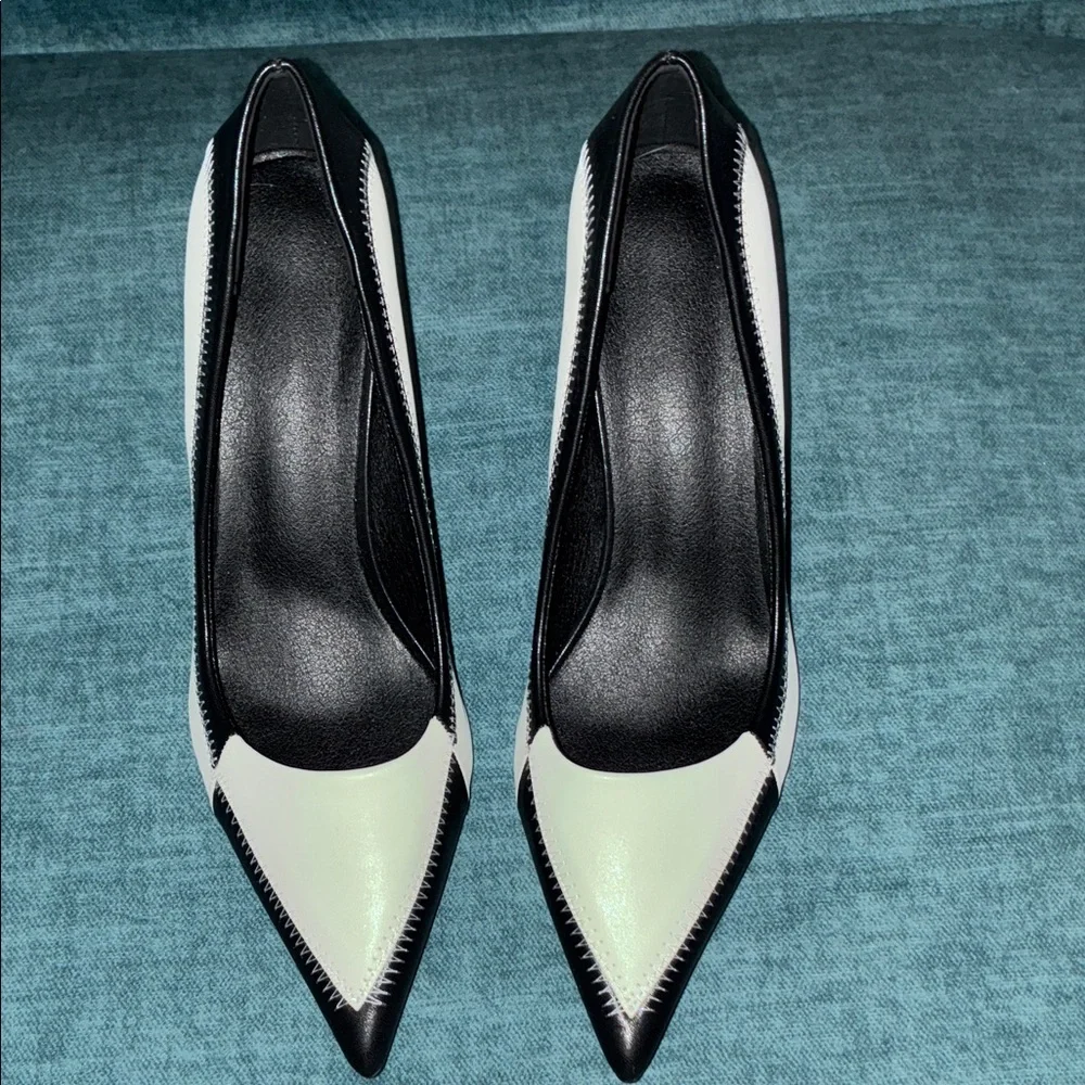Elegant Black and White Women's Heels EU Sz 39 US Sz 8 nwot - Picture 3 of 7